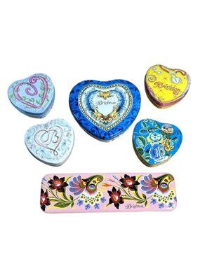 6 Brighton tins preowned trinket box jewelry travel